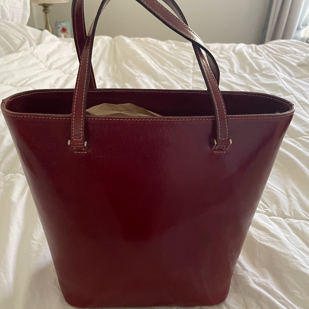 kate spade Top Handle Leather Tote in Deep Red Leather - Picture 2 of 3